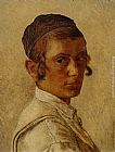 Isidor Kaufmann Canvas Paintings - Portrait of a Young Orthodox Boy